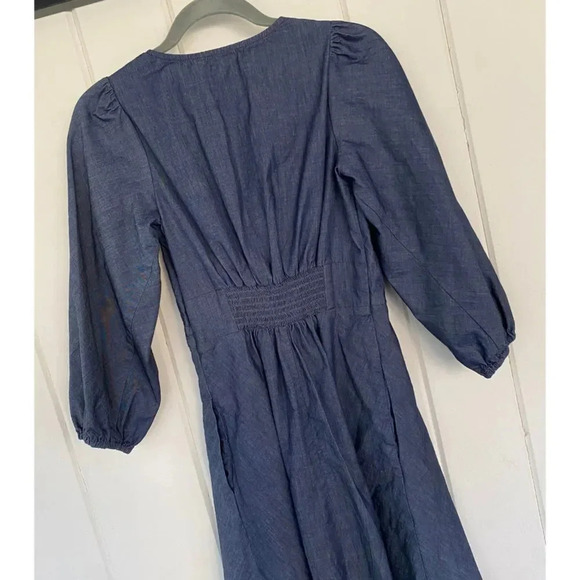 Shoshanna, Kiora Chambray Puff-Sleeve Mini Denim Dress, Blue - Picture 5 of 8